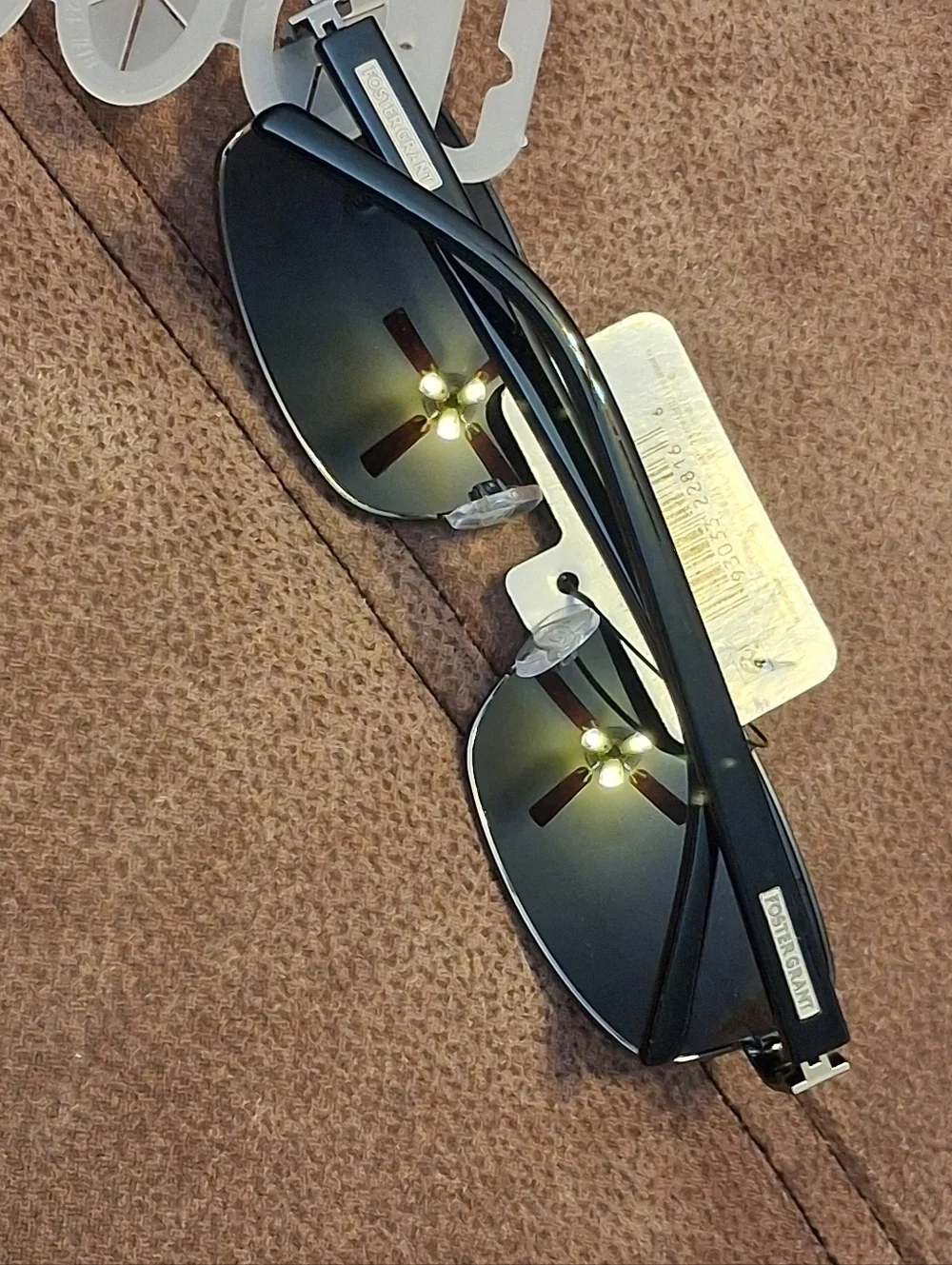 Foster Grant Polarized Men's Sunglasses - Black Lenses Wire Frames